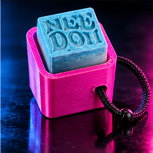 A pink and blue Nee Doh style mini clicker, one possible mystery design